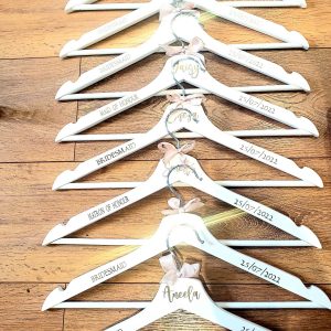Personalised Wedding Dress Hanger – Custom Name, Role & Date