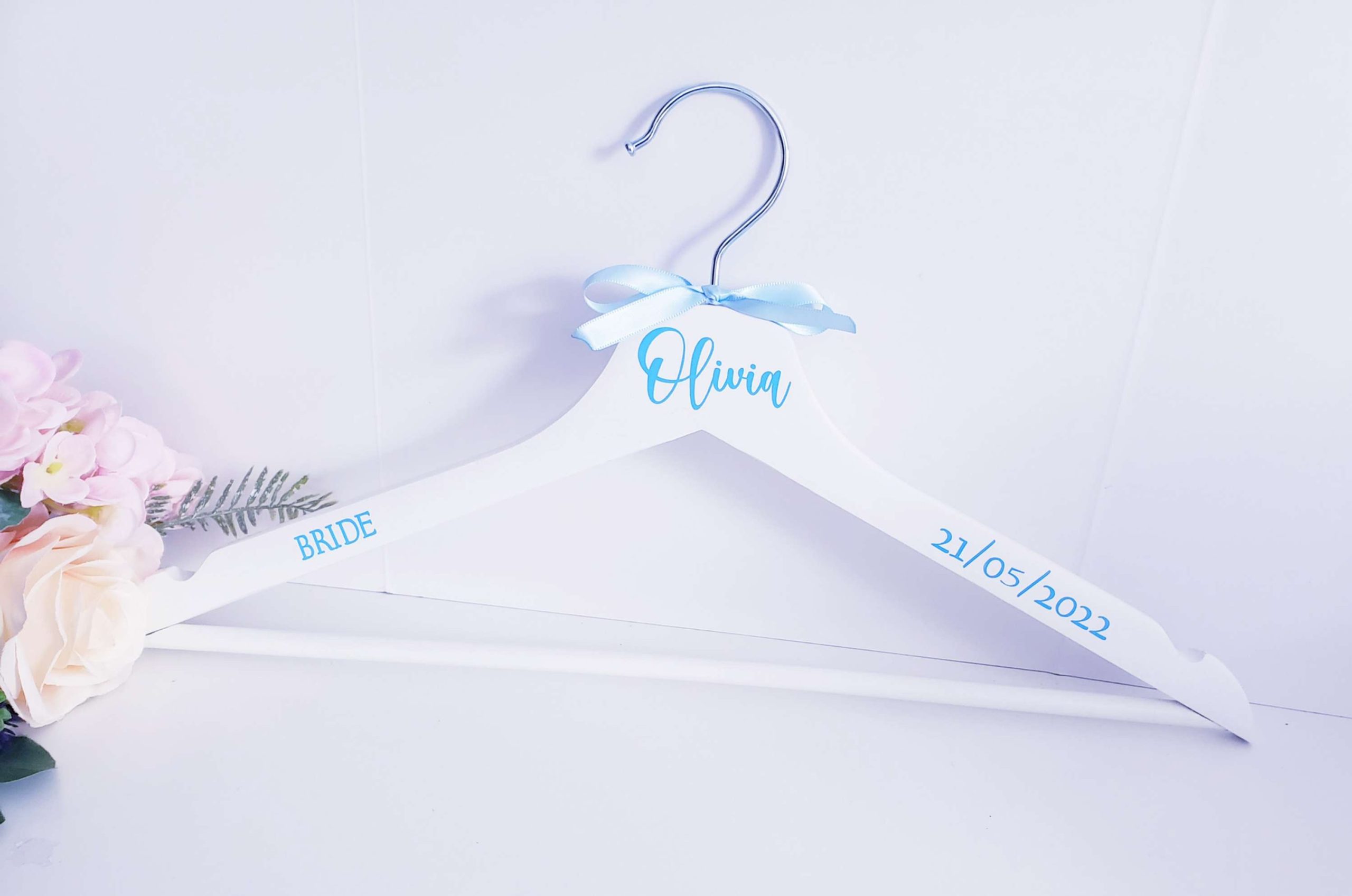 Personalised Wedding Dress Hanger – Custom Name, Role & Date - Image 3