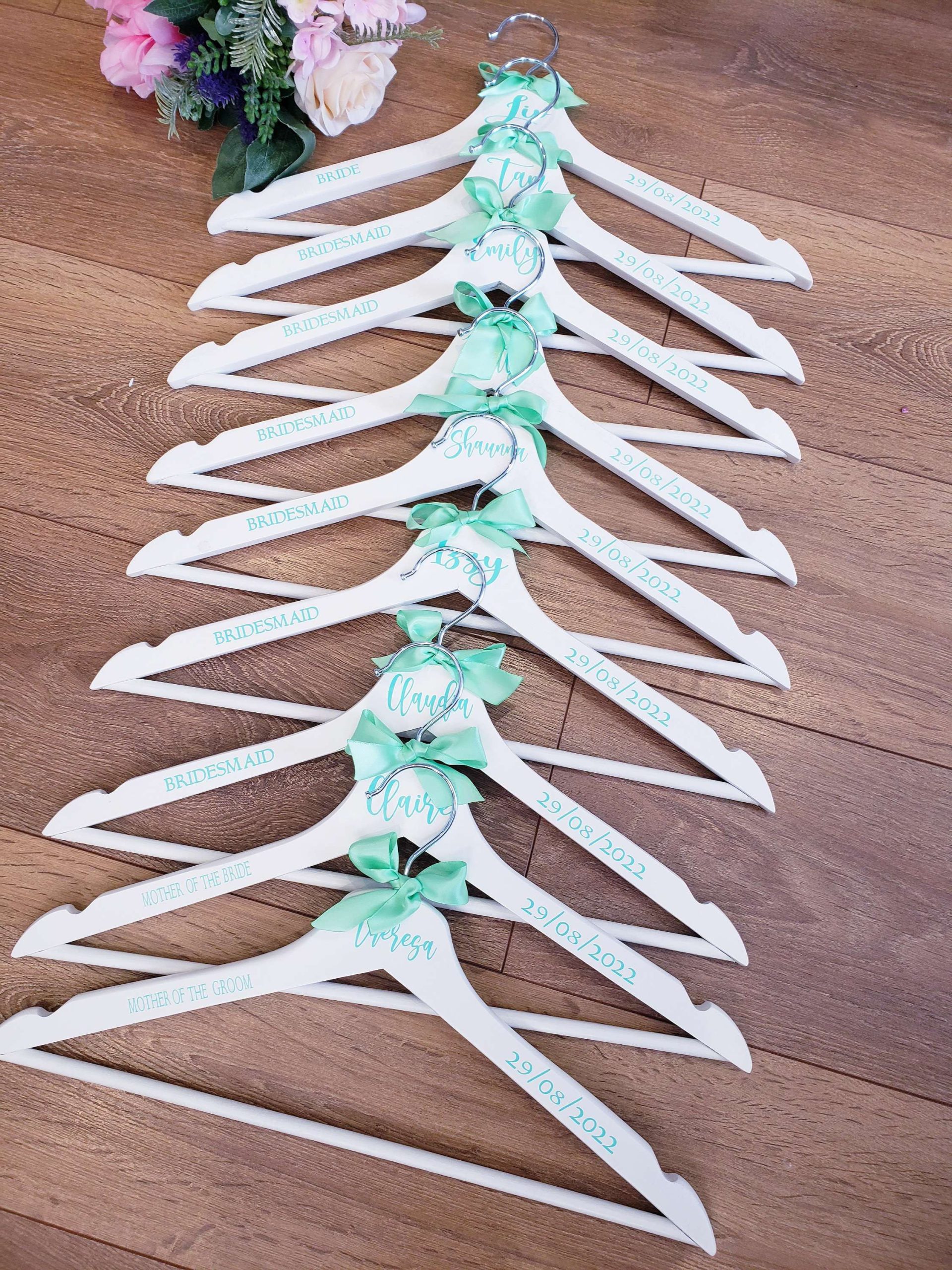 Personalised Wedding Dress Hanger – Custom Name, Role & Date - Image 4