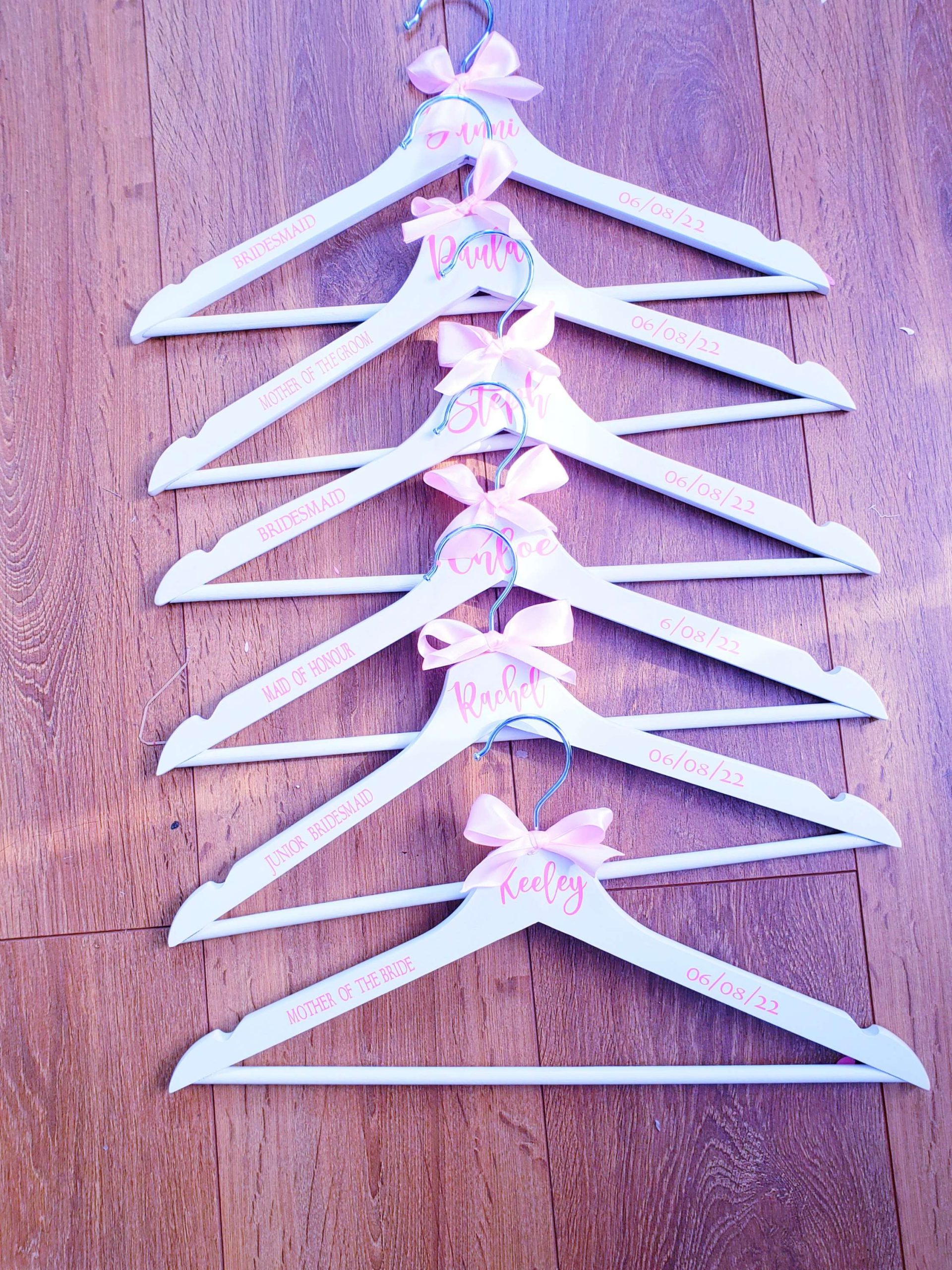 Personalised Wedding Dress Hanger – Custom Name, Role & Date - Image 6