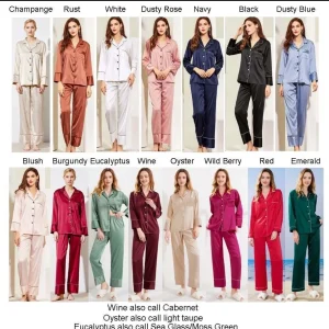 Personalised Satin Silk Long Pyjamas