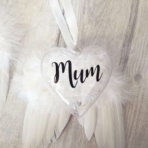 Acrylic Angel Wing Memorial Bauble