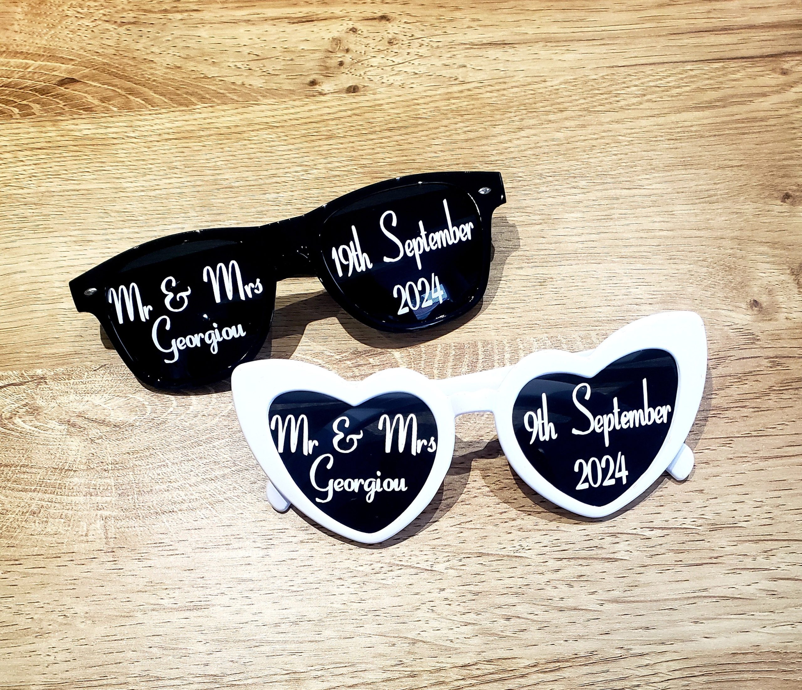 Personalised Bride & Groom Wedding Sunglasses – Fun Photo Prop Gift