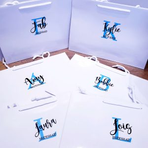 Personalised Inital White Laminated Gift Bag
