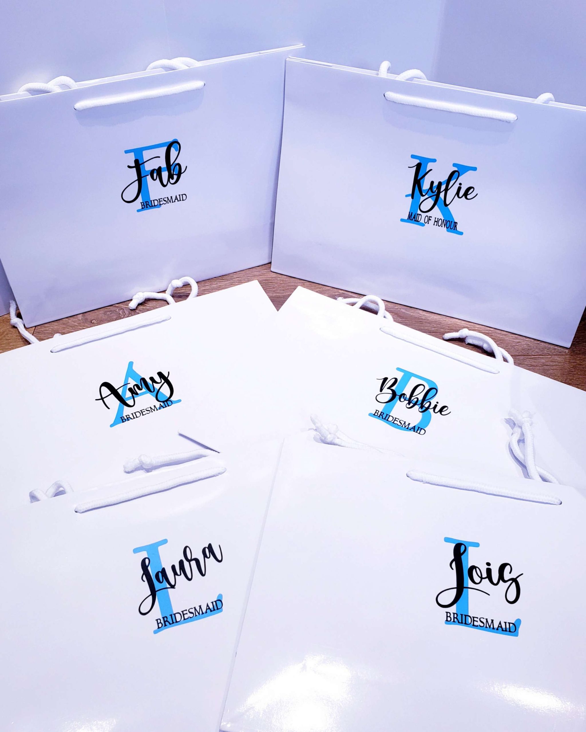 Personalised Inital White Laminated Gift Bag