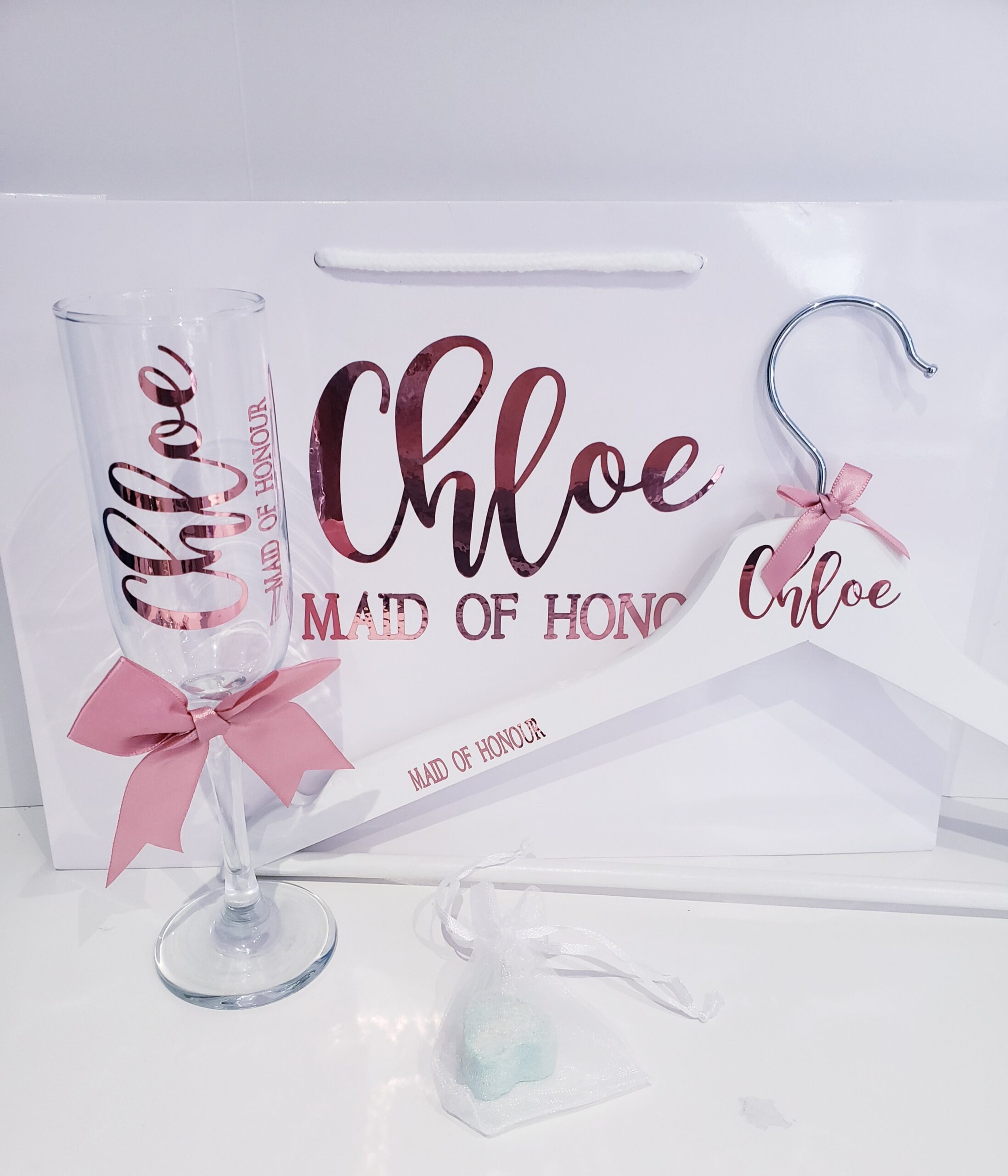 Personalised Glass, Hanger & Gift Bag Bundle - Image 4