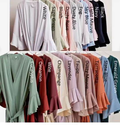 Ruffle edge robe colour options