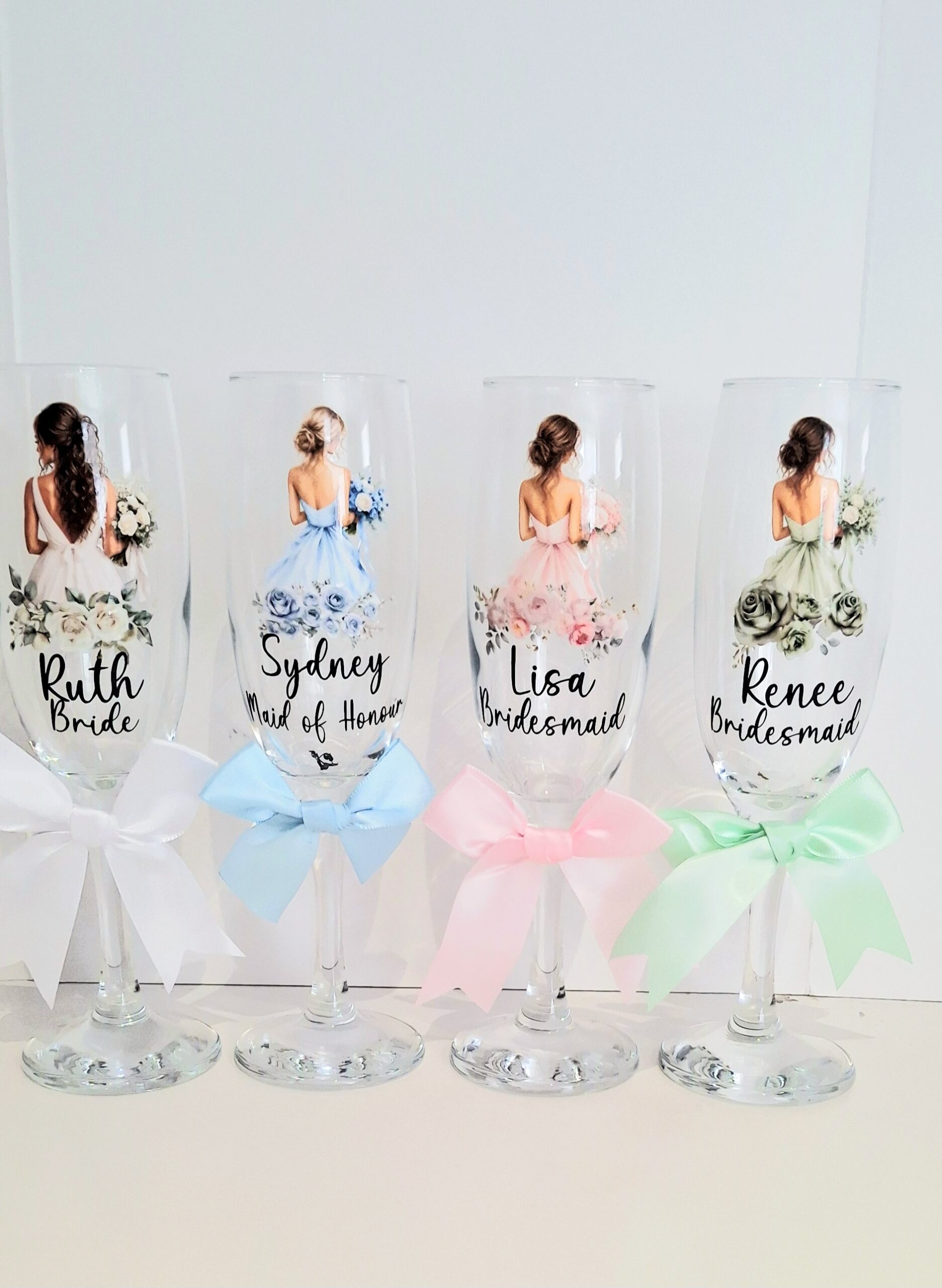 Personalised Bridesmaid Champagne Flute Glasses – Wedding Party Gift - Image 3