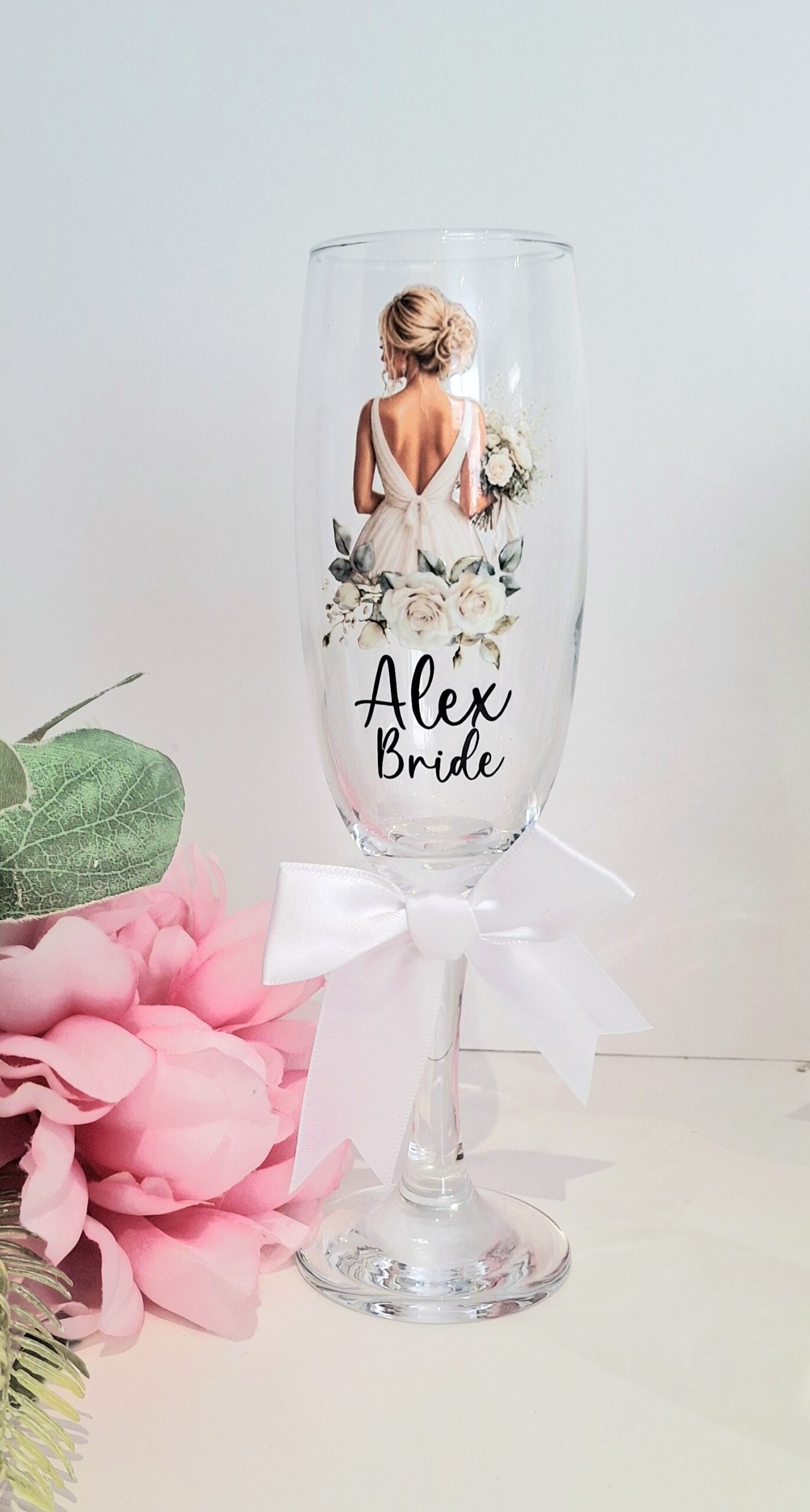 Personalised Bridesmaid Champagne Flute Glasses – Wedding Party Gift - Image 5