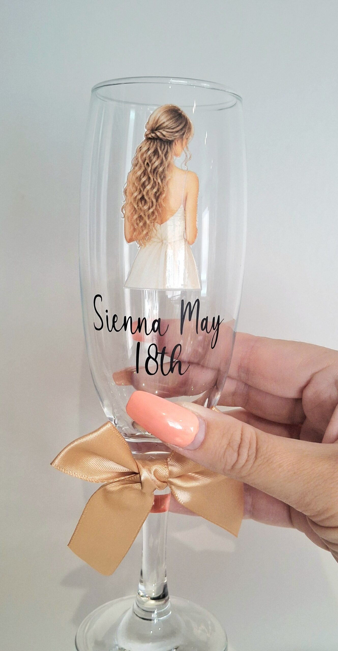 Personalised Bridesmaid Champagne Flute Glasses – Wedding Party Gift - Image 4