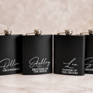 7 Personalised black groomsman hipflask